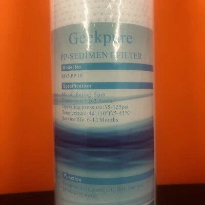 New Water Filter Geekpure PP- Sediment Filter Model RO5-PP10 - Image 1 of 3
