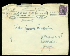 Finland Cover 1946 Säästäen kaikki käytä Postal Cachet + War Victims Vignette - Picture 1 of 2