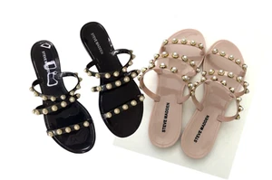 BRAND NEW! Steve Madden YALSA Womens Sandals Shoes Pearl, Black Blush Sizes 8/10 - Picture 1 of 5
