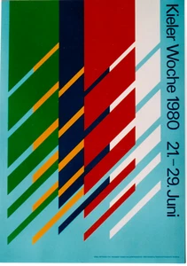 Original vintage poster SAILING WEEK KIEL GERMANY 1980 - Bild 1 von 1