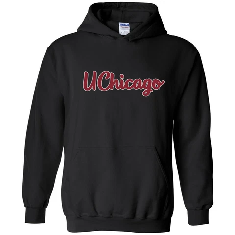 UChicago Maroons Basic Script - Sports Team Pride Hoodie - Black Cover