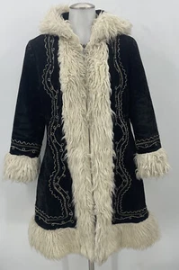 Penny Lane Jacket Black Embroidered Coat Almost Famous Bohemian Stevie Nicks VTG - Picture 1 of 19