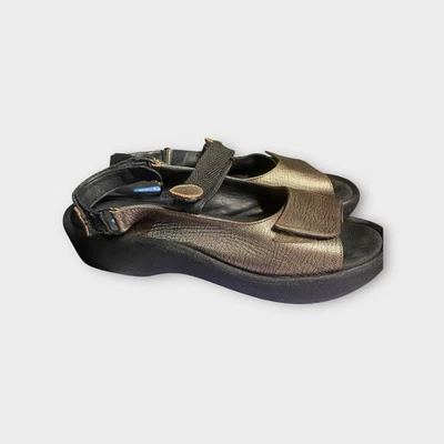Sandalias de plataforma ajustable Wolky Jewel bronce cuero metálico 11,5/12 para mujer Foto 1 de 4