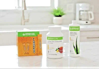 Herbalife Lemon Tea 3.6 oz+Mango Aloe Pint+30 Ignite-Me Orange Liftoff Sticks - Image 1 of 4