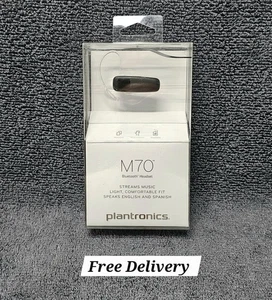 Casque Bluetooth universel mobile Plantronics M70 noir neuf scellé - Photo 1 sur 8