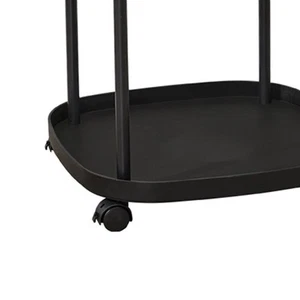A (Black)Luxury Bedside Shelf Double Layer Sofa Side Shelf Rolling - Zdjęcie 1 z 12