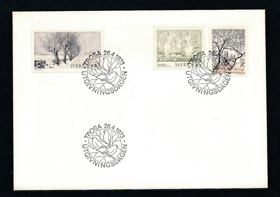 D460728 Sweden FDC Trees Nature Plants 1973 - Image 1 of 1