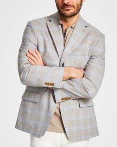 Cappotto sportivo Michael Kors uomo vestibilità moderna a quadri 38 R NUOVO $295 KELS1K2Y0922