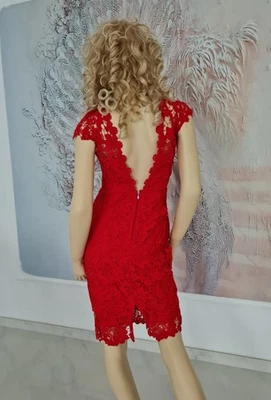 Paper Dolls Spitzen Kleid 36 / 38 rot mit Reißverschuss - Bild 1 von 4