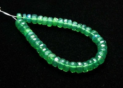 Cuentas rondelle facetadas de ópalo etíope verde 4" de 4,5 mm Foto 1 de 2