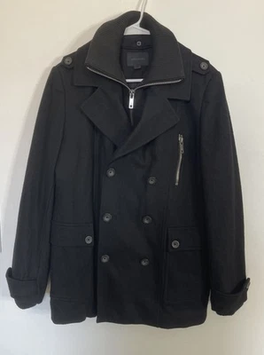 Abrigo JACK & JONES Hombre Negro Sólido Cremallera Talla SL-M NUEVO CON ETIQUETAS Bolsillos Foto 1 de 4