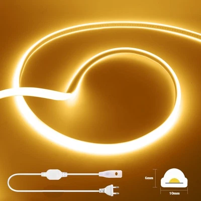 230V COB Neon LED Streifen Stripe Lichtband IP67 Außen Beleuchtung + EU Stecker - Bild 1 von 4