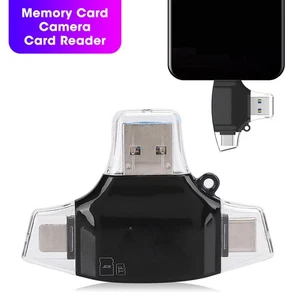 Multi Function Four In One Memory Card Camera OTG Card Reader For IOS Mobile NEW - Zdjęcie 1 z 9