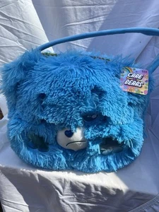 Jumbo Size CareBear Plush Easter Basket 15.5" Adult/ Kids /Child Blue Rainbow - Picture 1 of 4