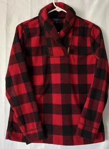 Chaps Fleece Pullover Giacca Rosso Bufalo Plaid Med Outdoor Campeggio Accogliente - Foto 1 di 6