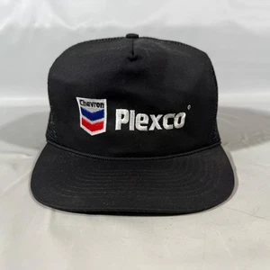 Vintage Chevron Plexco Double Snapback Rope Mesh Trucker Hat Cap Oil Gas N - Picture 1 of 11