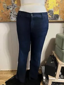 Pantalones de mezclilla para mujer Eileen Fisher 12 azul oscuro algodón orgánico bolsillos de corte - Imagen 1 de 7