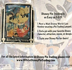NUOVO VINTAGE WALT DISNEY WORLD TOPOLINO ARTE PITTURA TRADING SPILLA MOC - Foto 1 di 4