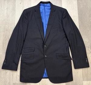 Holland & Sherry Men’s Blue Pinstriped Wool Blazer Sport Coat - Size 42L - Picture 1 of 7