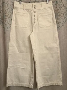 We the Free Women's Off White Wide Leg High Waist Pants Button Fly Jeans Size 31 - Picture 1 of 7