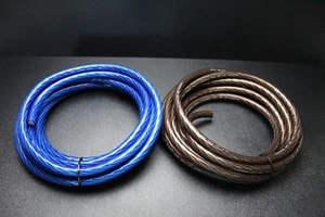 0 GAUGE WIRE 50 FT BLUE 50FT BLACK SHINY STRANDED POWER BATTERY CABLE AMP AWG - Picture 1 of 8