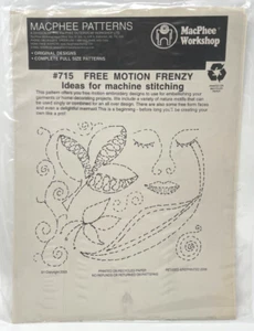 MacPhee Workshop Sewing Pattern #715 Free Motion Frenzy, Machine Stitching, NEW - Picture 1 of 2