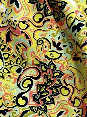 Southern Proper Swim Stuff M Swim Trunks Chartreuse Green Yellow Paisley 4” Inse - Image 1 of 4