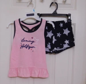 NWT 2pc Tommy Hilfiger Pink Navy Stars Top & Shorts Set sz 5 - Picture 1 of 2