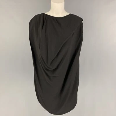 Blusa RICK OWENS GLITTER FW 17Tamanho 8 Preta Viscose Drapeada Sem Mangas - Imagem 1 de 4