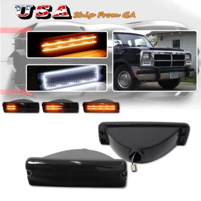 Luces de señal DRL inferiores LED con interruptor de humo para 91-93 Dodge D250 W250 Foto 1 de 4