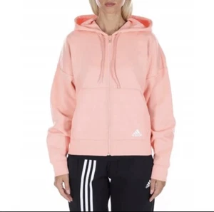 Adidas Zip Sweatshirt Universal Women’s Large Must Have 3S DK HD EB3824 Pink - Picture 1 of 9