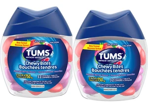 TUMS Chewy Bites Antacid Tablets Assorted Berries 32 Count X2 Long Expiry - Picture 1 of 6
