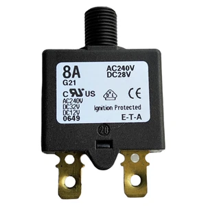 ETA 1658-G21-00-S80-8A Thermal Circuit Breaker, 1658 Series, 8 A, 1 Pole NEW - Picture 1 of 12