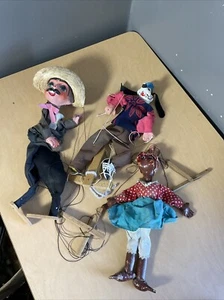 LOT OF 3 VINTAGE PUPPETS Marionette Disney - Picture 1 of 10