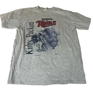 Sport Attack Mens Vintage Kirby Puckett Tshirt MN Twins Large 1996 Gray #1762 - Picture 1 of 11