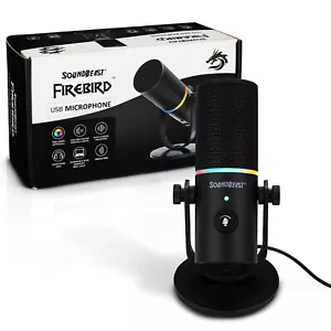 SoundBeast Firebird USB Microphone w/ Volume Control, Noise Reduction RGB Lights - Picture 1 of 6