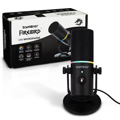 SoundBeast Firebird USB Microphone w/ Volume Control, Noise Reduction RGB Lights - Image 1 of 4