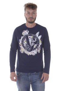 Versace Jeans T-Shirt Sweatshirt SLIM Man Blues B3GPA768 231 Sz.L MAKE OFFER - Picture 1 of 11