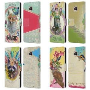 OFFICIAL DUIRWAIGH BOHO ANIMALS LEATHER BOOK WALLET CASE FOR MOTOROLA PHONES - Picture 1 of 10