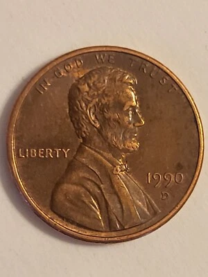 1990-D double die lincoln penny rare error gem - Image 1 of 4