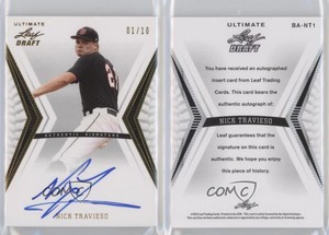2012 Leaf Ultimate Draft Gold /10 Nick Travieso #BA-NT1 Auto