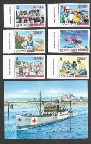 JERSEY RED CROSS AND RED CRESCENT  MNH  SET & MIN SHEET2013-MEDICINE Cover