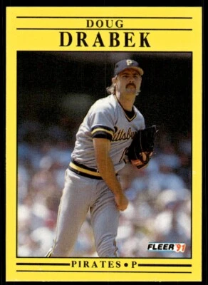 1991 Fleer Baseball Card Doug Drabek Pittsburgh Pirates #36 - Image 1 of 2