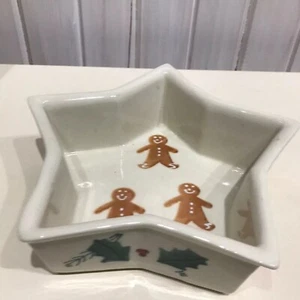 Hartstone Pottery Gingerbread Men Star Shape Candy Dish Christmas - Picture 1 of 7