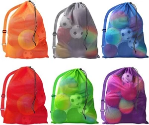 30"x40" Large Durable Mesh Drawstring Laundry Bag with Shoulder Strap. 7 Colors - Picture 1 of 32