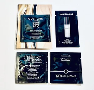 Luxe Primer Samples Set x4 By Terry, Giorgio Armani, Guerlain & Hourglass Primer - Picture 1 of 2
