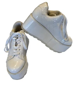 YRU WHITE WOMEN'S LALA PLATFORM SNEAKERS - Picture 1 of 16