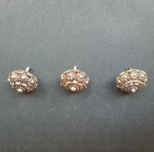 Juego de 3 botones antiguos de plata victoriana para ropa de moda - Imagen 1 de 12