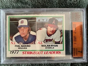 1978 O-PEE-CHEE #6 STRIKEOUT LEADERS N.RYAN/P.NIEKRO Graded BVG 7 NM Nice Subs! - Picture 1 of 2