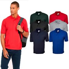 UNEEK Polo Shirt Mens Short Sleeve Plain Collared Casual Cotton Top Black UC112